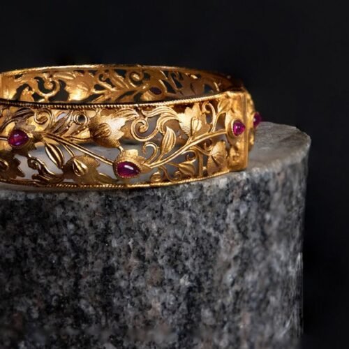 Ornate gold bangle