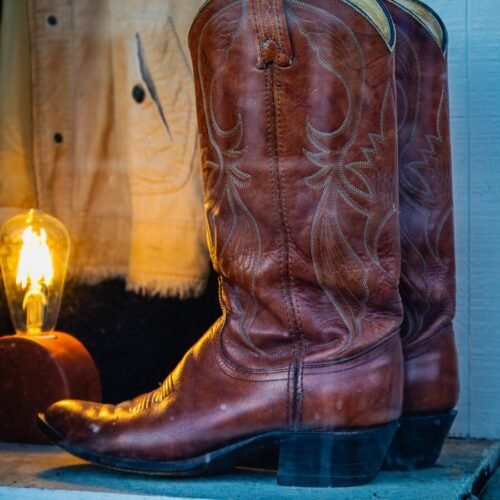 Western leather boots