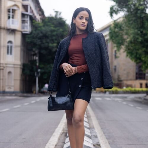 Buttoned mini skirt