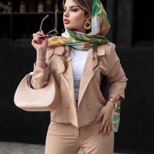 Beige tailored suit set
